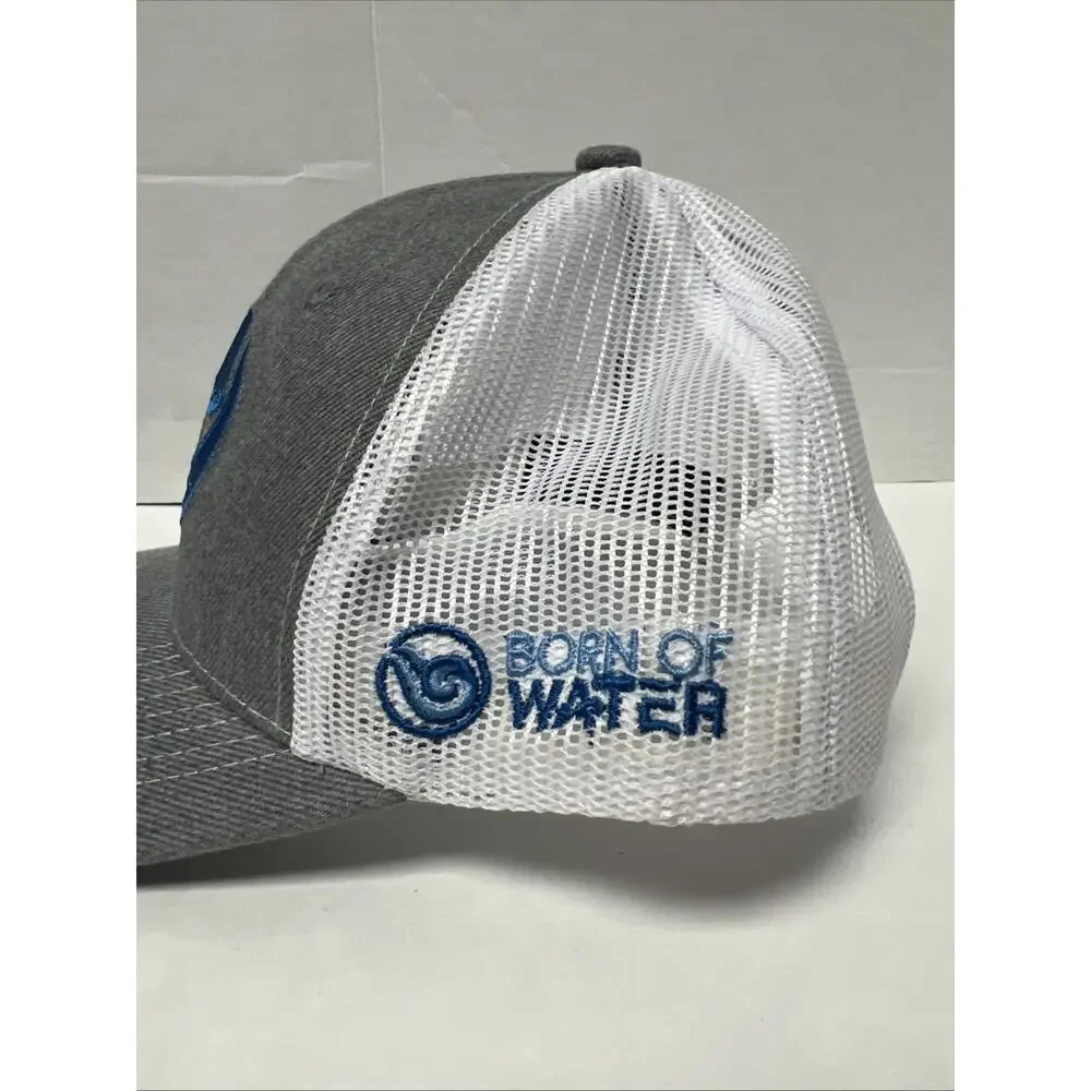 Born of Water Circling Shark Scuba Diving Trucker Hat w Adjustable Snapback